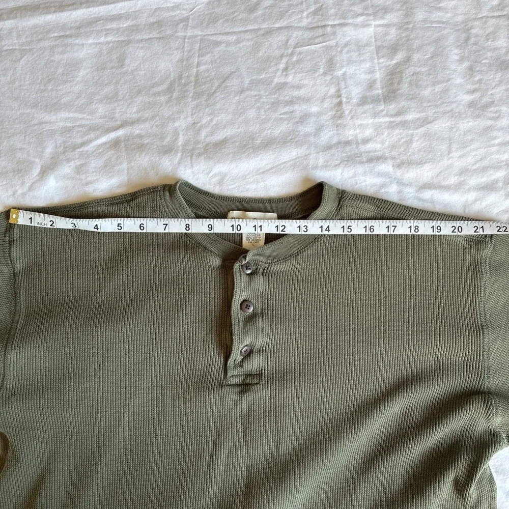 Banana Republic Shirt Mens L Waffle Knit Thermal Henley Long Sleeve Y2K Cotton